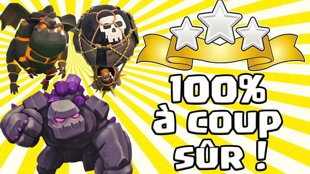 Meilleure technique d'attaque | Composition hybride | 3 étoiles | 100% | Clash of Clans | Français