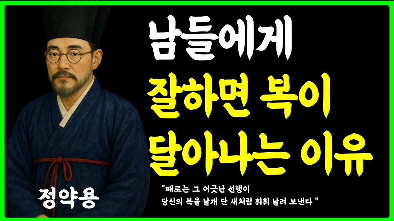 [정약용의 인생지혜] 노후에 사람들에게 잘하면 복이 달아나는 이유 ㅣ 정약용 명언