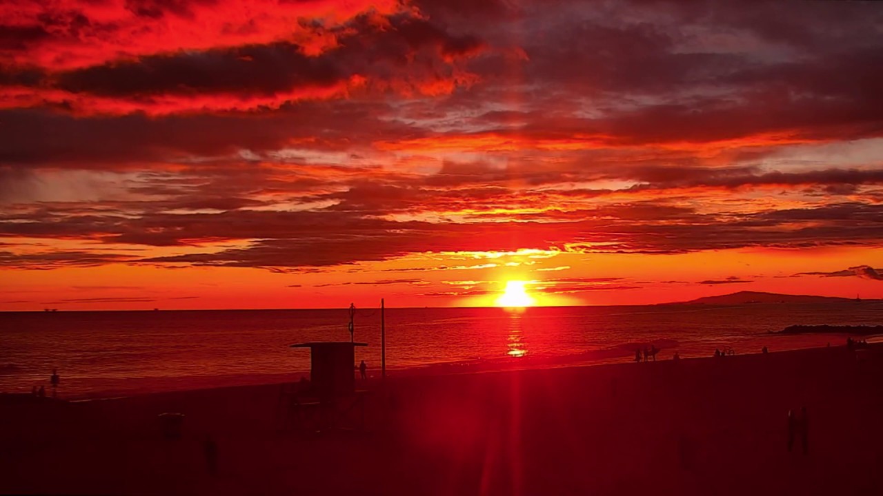 Zenset: Blazing Pacific Ocean Sunset Over Southern California Mountains  (April 10th)