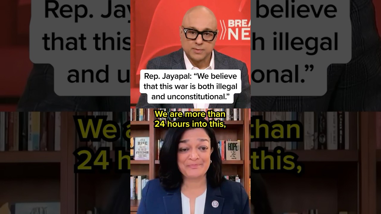 Rep. Jayapal: &ldquo;We believe that this war is both illegal and unconstitutional.&rdquo;