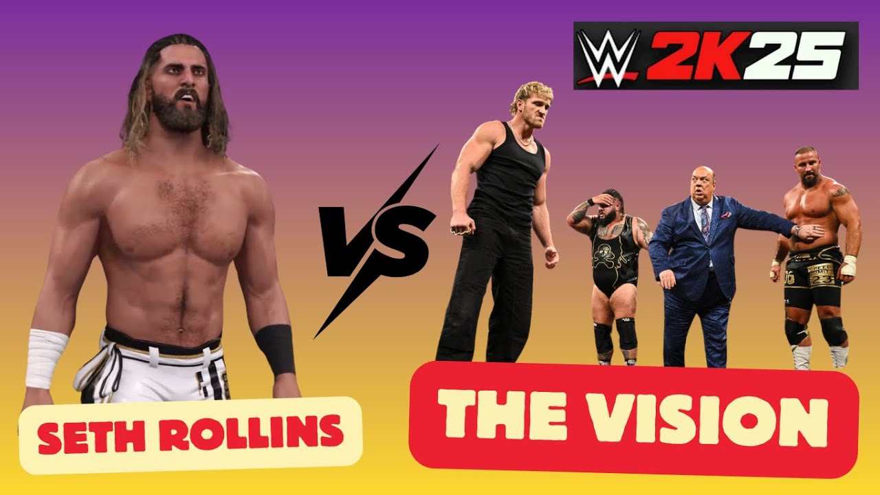 Seth Rollins Vs Bron breakker & Bronson reed & Logan paul & Austin Theory Handicap match