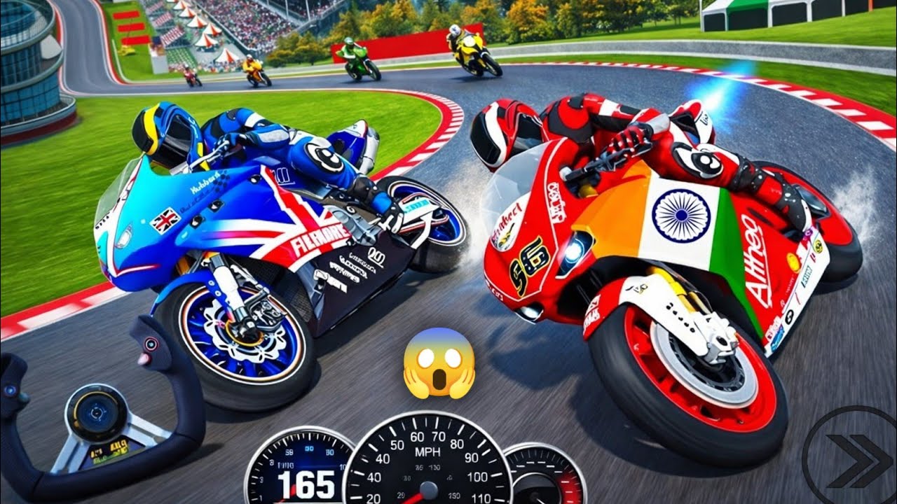India 🇮🇳 vs UK 🇬🇧 Bike Race – Last Corner me Kya Hua? 😱 2026