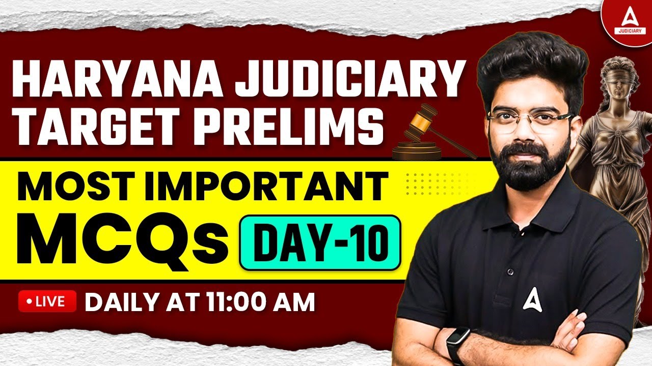 Haryana Judiciary Classes 2024 | HJS Prelims | Previous Year Question Paper (MCQ) | By Amit Sir #10