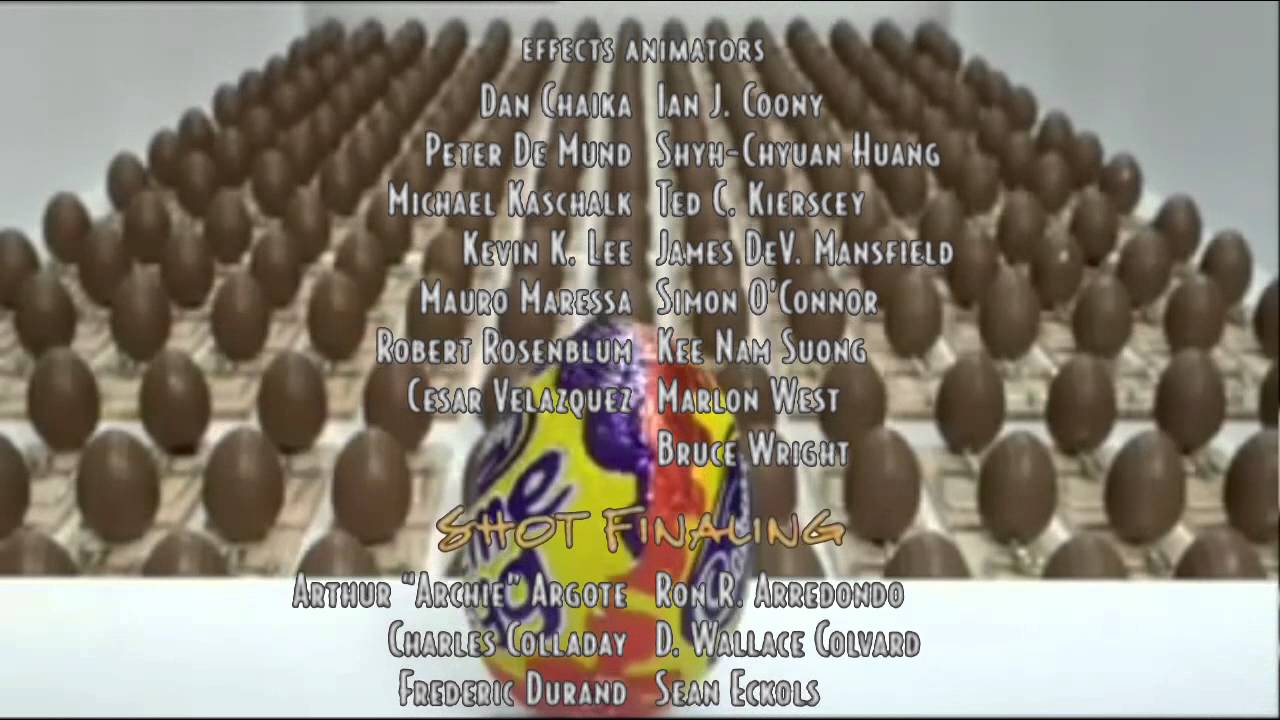 Chicken Little cadbury Creme egg End credits (2005-2008)