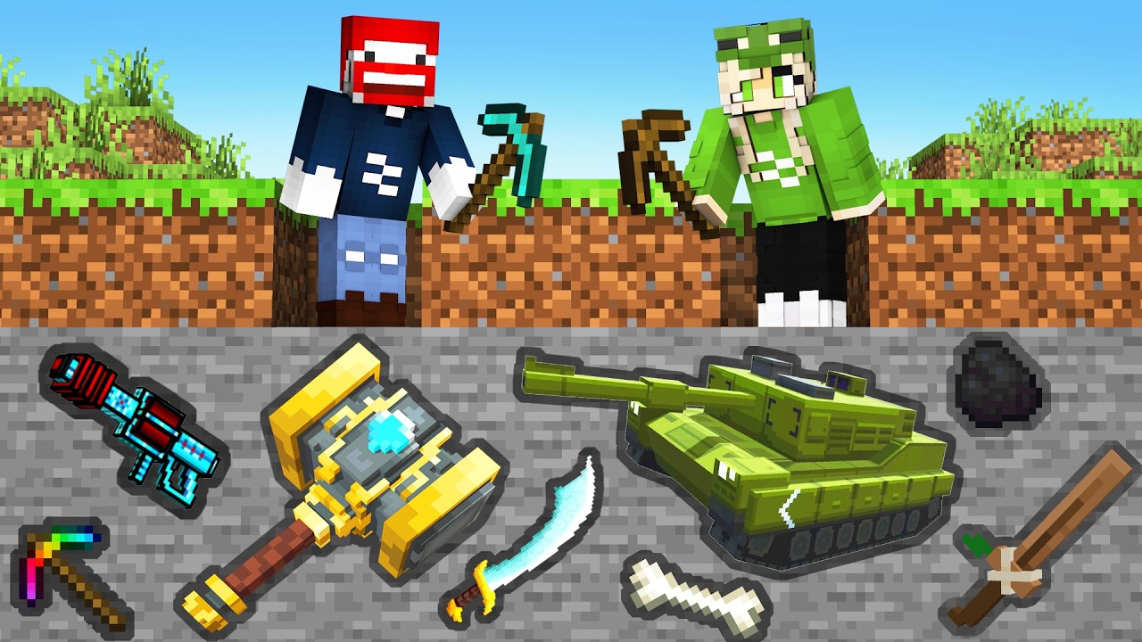 WER GRÄBT BESSERE LÖCHER FÜR DIE BESTE AUSRÜSTUNG? in Minecraft
