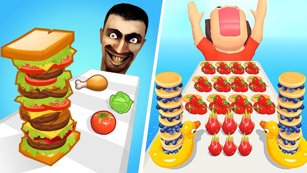 Sandwich Run 🆚 Pancake Run 🌻🧿🌺🌈Max Levels Walkthrough Android IOS Update Gameplay 999926
