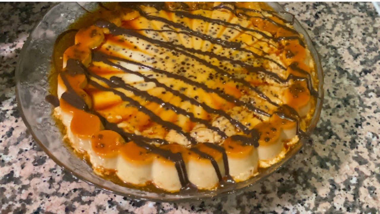 الفلون كراميل 🍮 أسهل وأسرع تحلية بمذاق البسكوي 🍪😋🌙✨