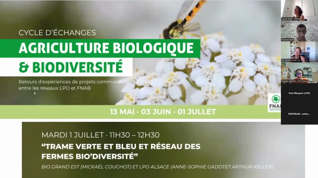 Webinaire LPOxFNAB : Réseau des Fermes Bio'Diversité en Grand Est