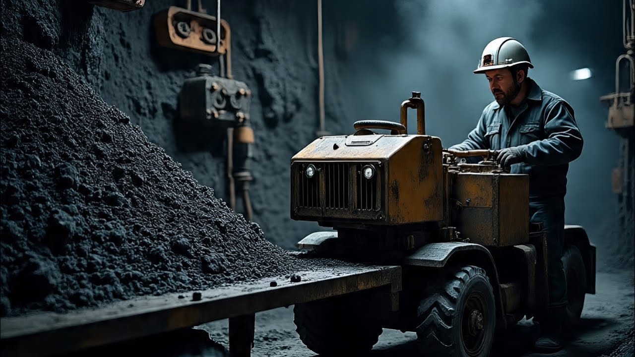 Engine operator extracting coal from a scary coal mine 😱 #thecoalmining #coalmining #viralvideo #1k 