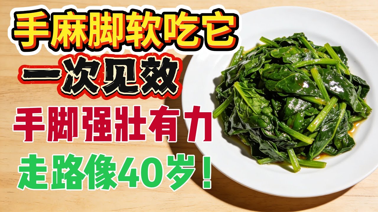 手麻脚软是60岁后的常态？大错特错！吃它从此远离手麻脚软，双腿强壮有力#中老年健康 #手麻 #腿无力 #营养科普 #健康饮食 #维生素B #菠菜 #黑芝麻