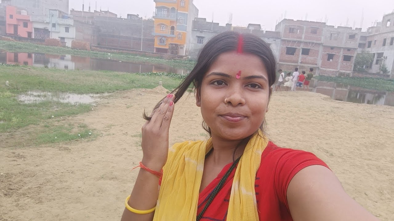 आज मैं घूमने आई हूँ पोखरा के तरफ मेरा बाबु 🙏