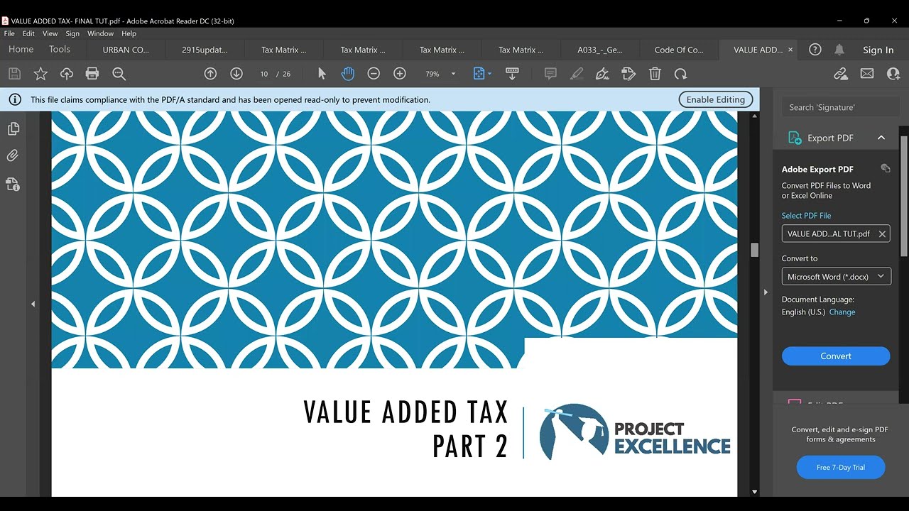 Value Added Tax Summary