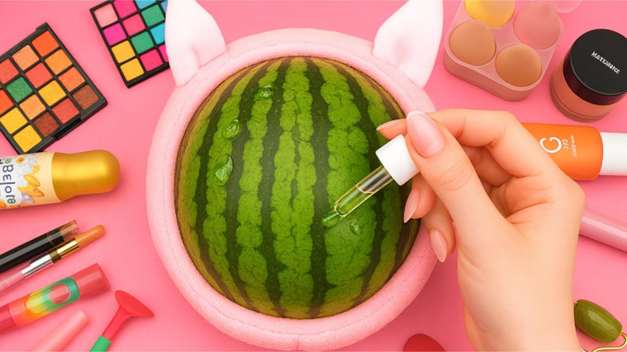 ASMR Makeup on Watermelon (No Talking)