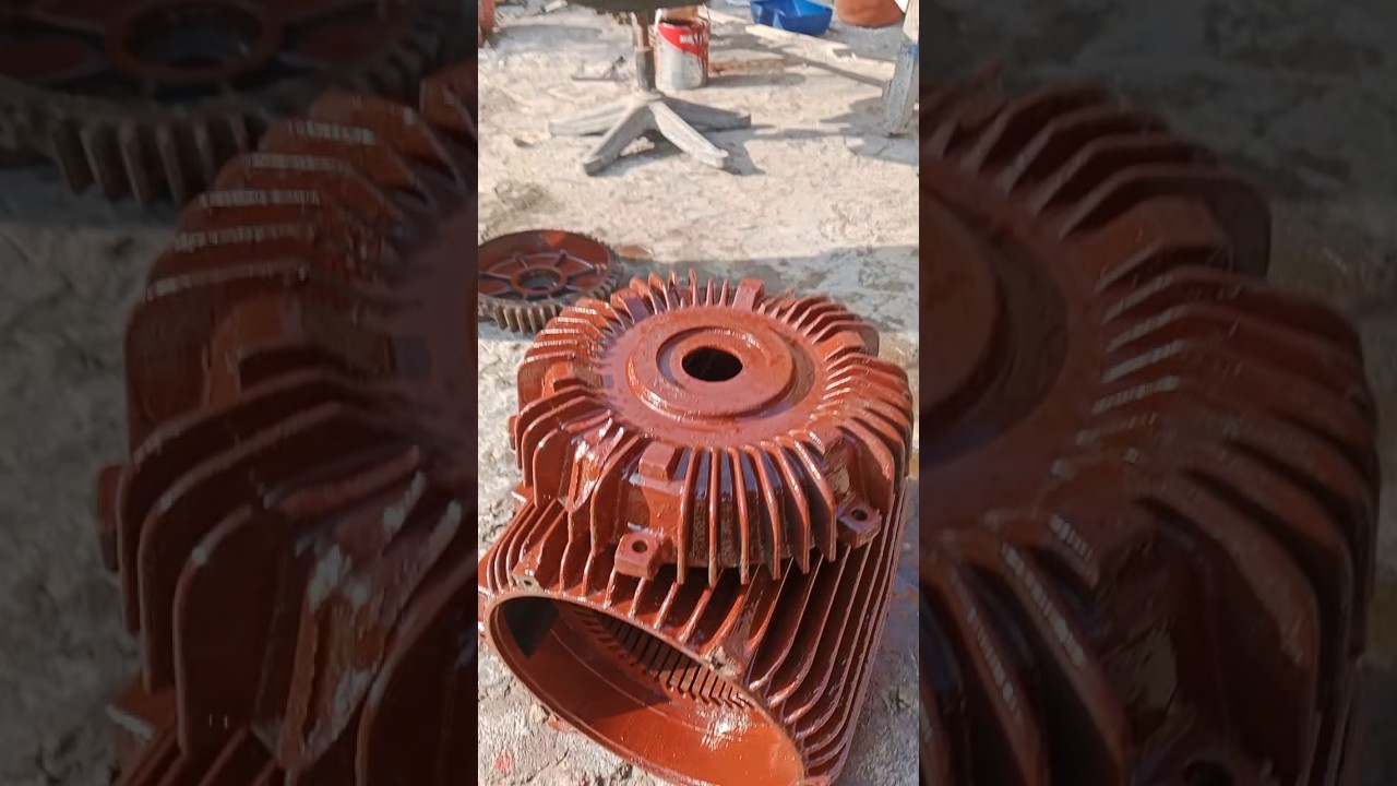 Working while painting a three-phase motor 