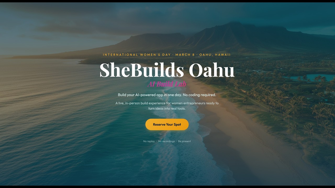Women Building AI in Hawaii | Live AI Workshop in Waipahu (5 Spots Left)