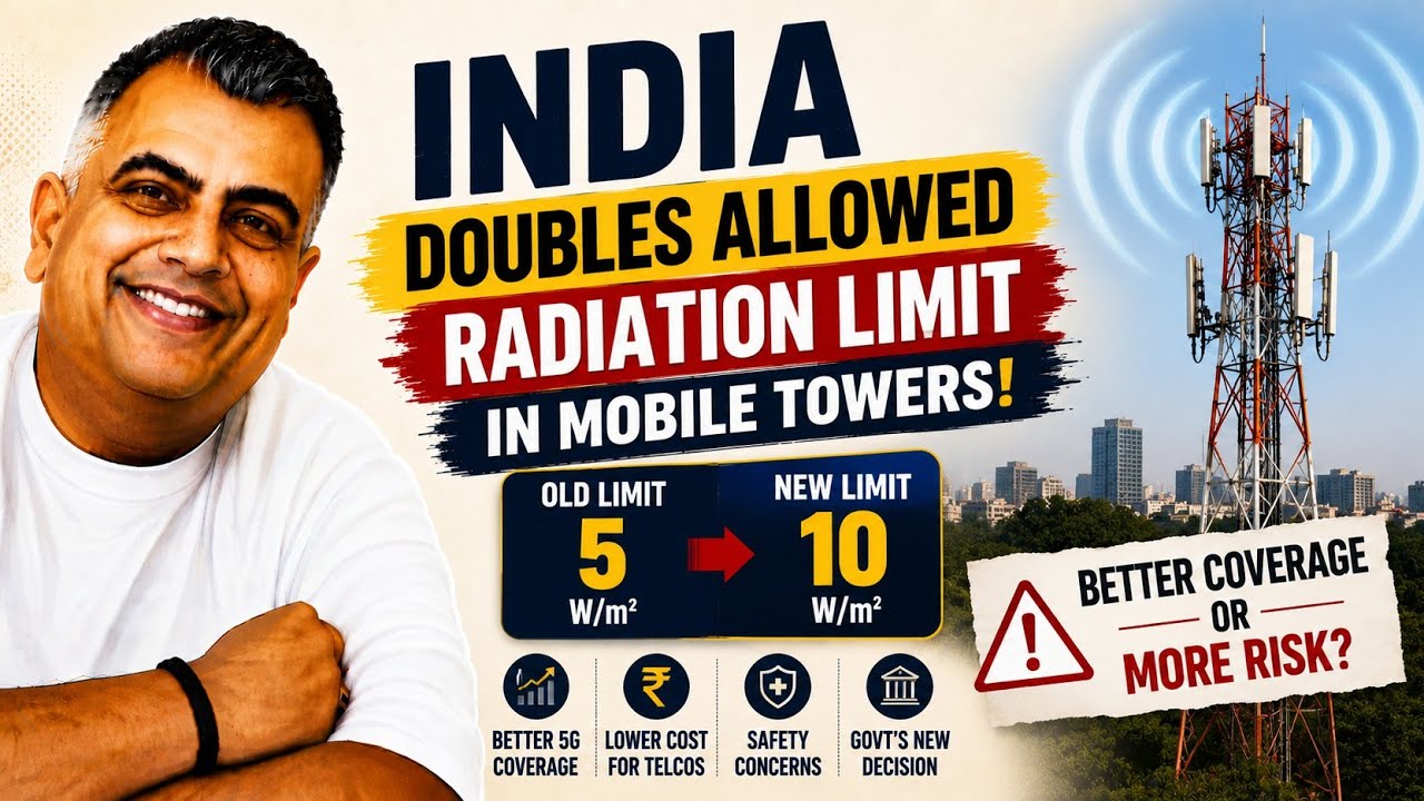 India Doubles 5G  Mobile Tower Radiation Limits: What It Means for You & Telecom | Health Explained
