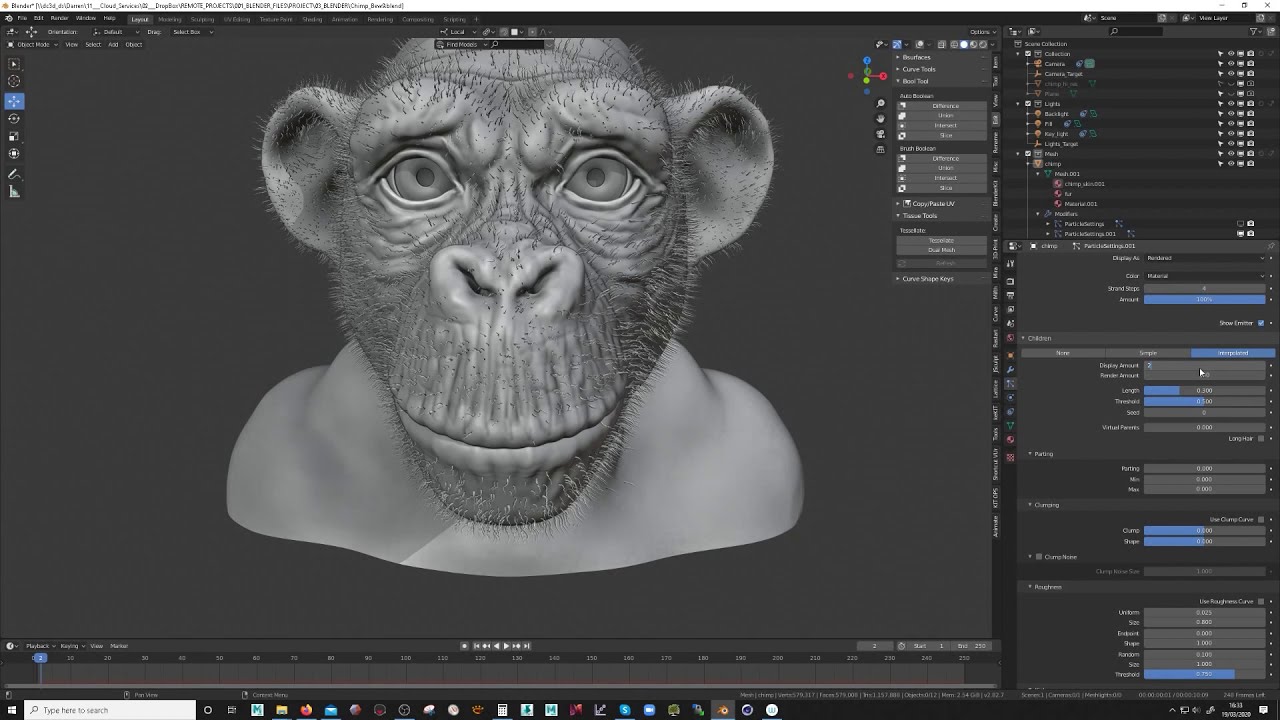 Blender Chimp Fur