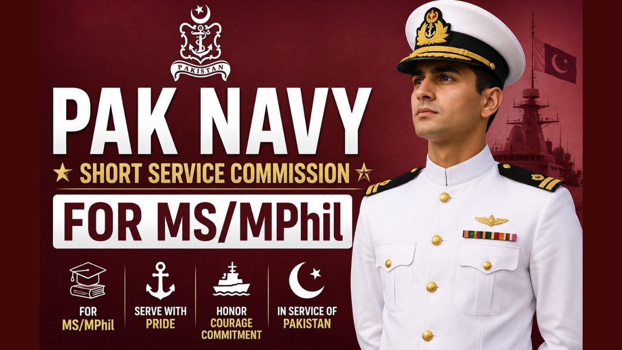 Pak Navy Jobs | Pakistan Navy MS/MPhil Jobs 2026 | Short Service Commission 2026
