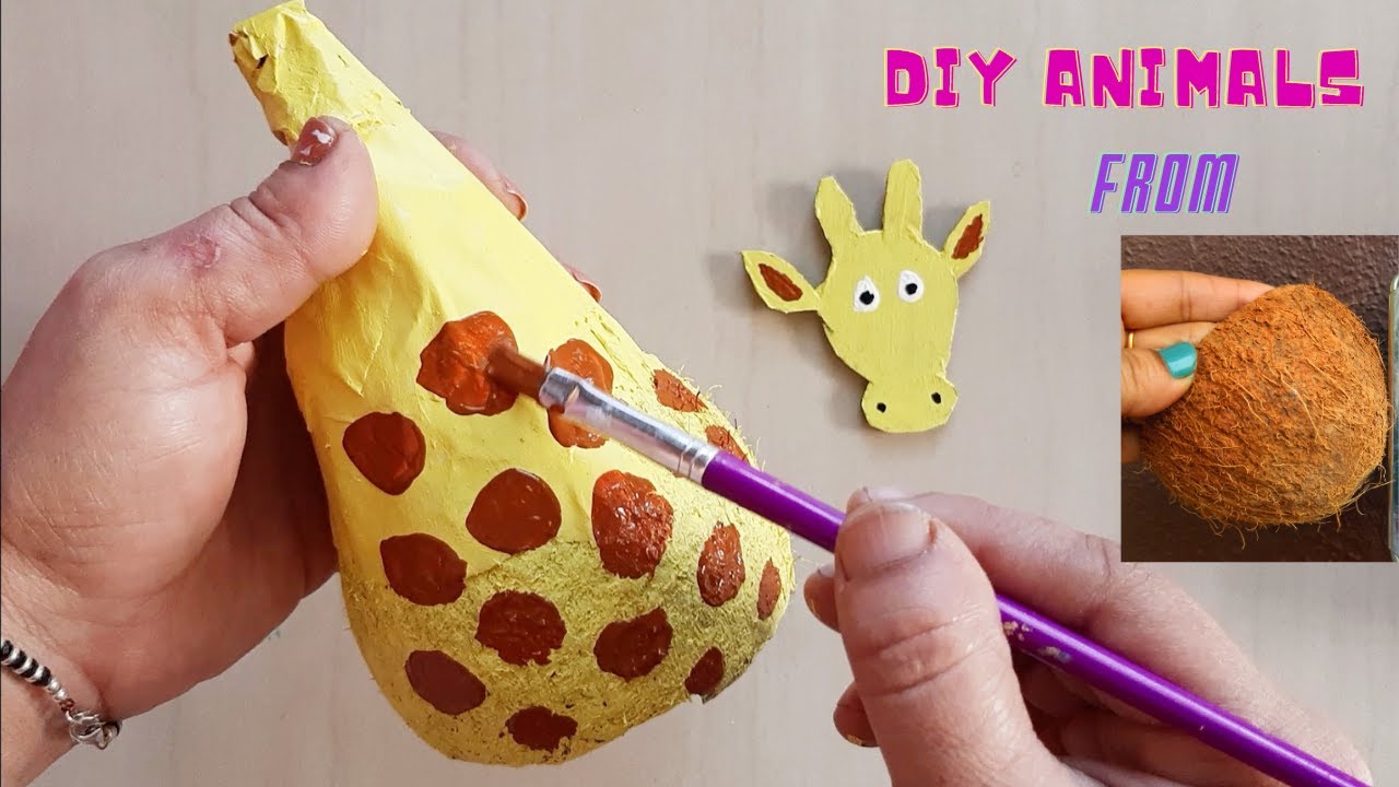 3 cute animals crafts From Coconut Shell !!! Coconut Shell craft ideas || Best out of waste