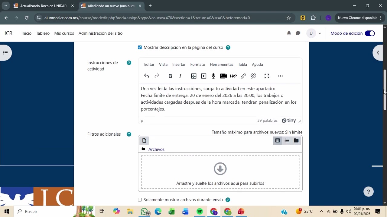PLATAFORMA EDUCATIVA ICR - TAREAS