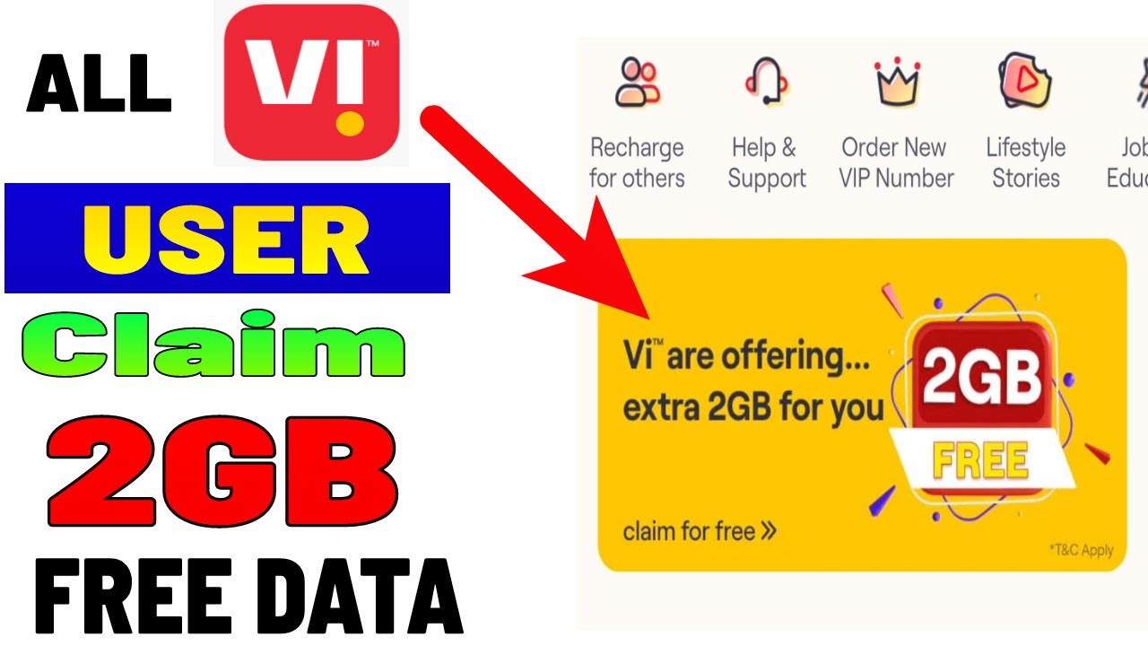 Vi free 2gb data |Vi 2gb free data | Vi 2gb data free | vodafone free data claim 2gb |