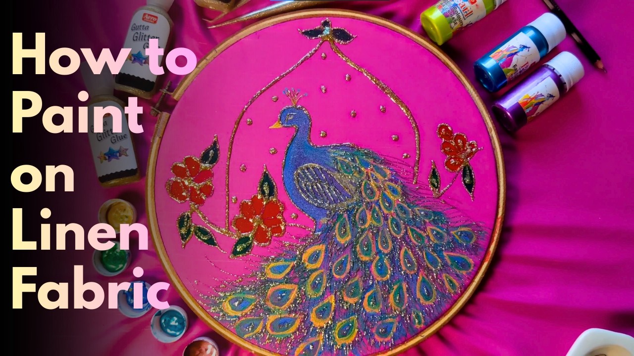 How to Paint Peacock on Linen Fabric { Easy Fabric Painting Tutorial }