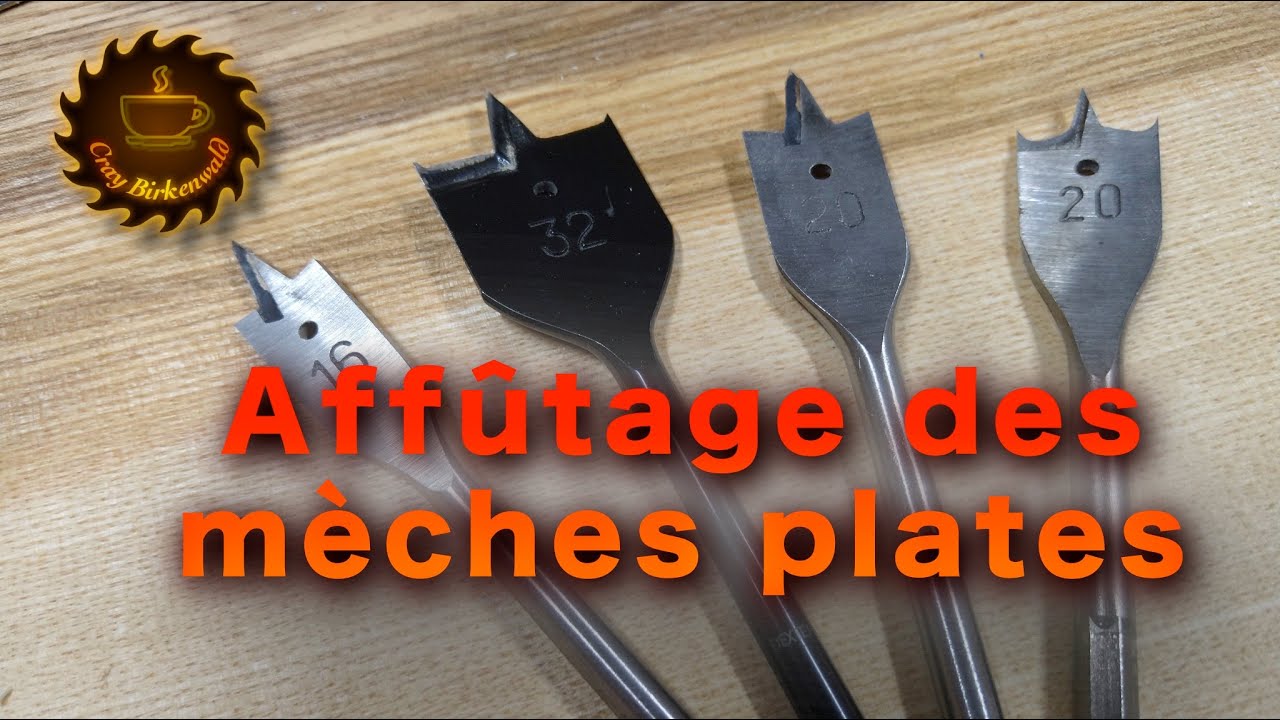 Affûtage des mèches à bois plates