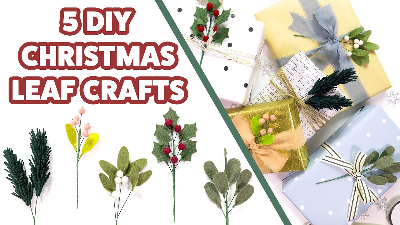 5 DIY Felt Festive Leaves for Christmas