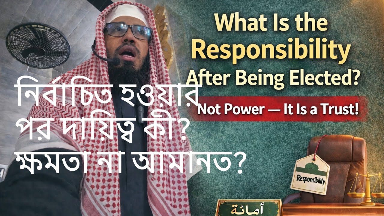 নির্বাচিত হওয়ার পর দায়িত্ব কী?ক্ষমতা না আমানত? হাফেজ মাওলানা নাঈম উদ্দিন। খতিব, চাক্তাই বড় মসজিদ।