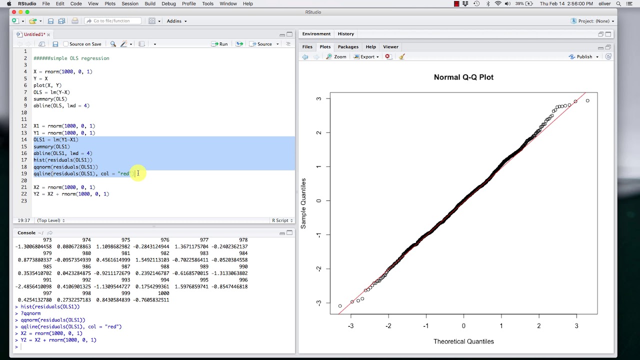 Quick Ordinary Least Squares Regression