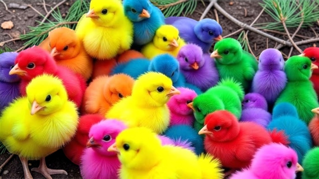 World Cute Chickens, Colorful Chickens, Rainbows Chickens, Cute Ducks, Rabbit, Cute Animals #1
