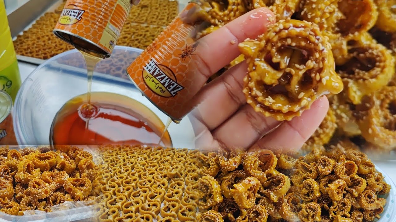 شباكية باللوز 🇲🇦 مقومة وهشيشة👌🏻لذيذة بالعسل الزمزامي ديال تحمار الوجه😮ثمن البيع💰ونصائح قيمة‼️