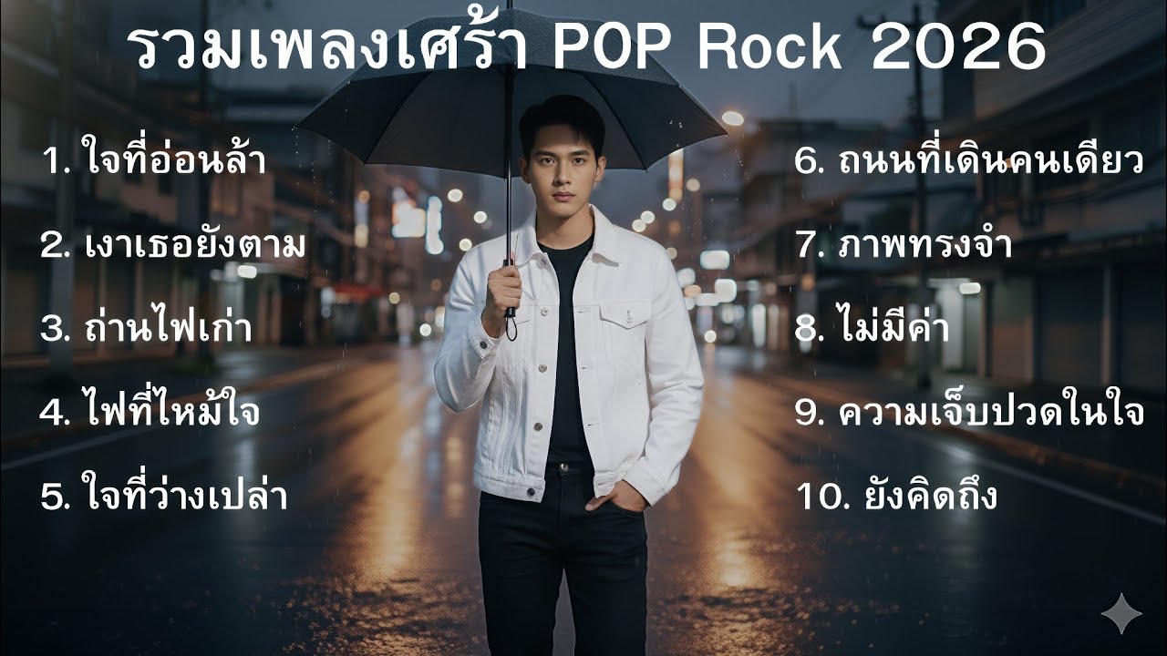 รวมเพลงป็อบร็อคเศร้า ชุดที่16 | ร่วมเพลงใหม่ | รวมเพลงไทยเศร้า