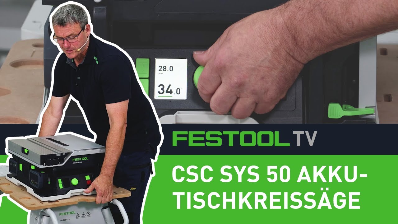 Vorstellung Akku-Tischkreissäge CSC SYS 50 (Festool TV Folge 243)