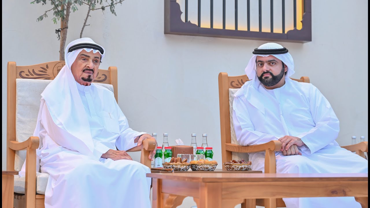 حاكم عجمان وولي عهده يتقبلان تهاني ولي عهد الفجيرة والمهنئين برمضان