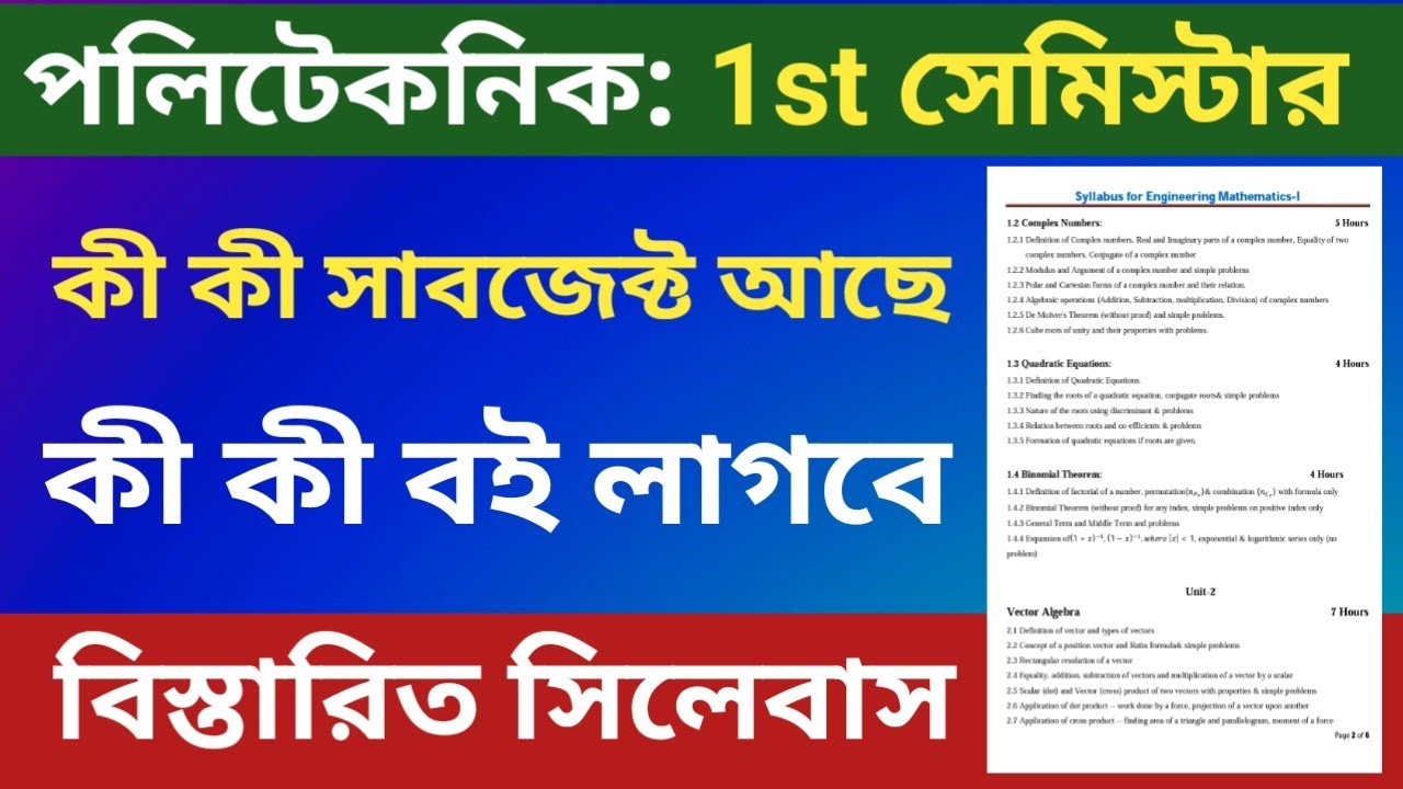 Polytechnic 1st Semester Syllabus, Subjects, Books and Preparation Strategy | NatiTute