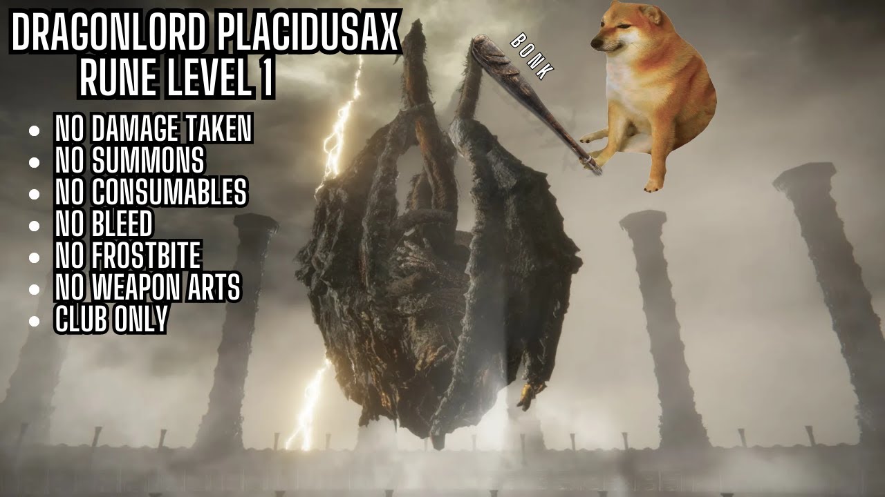 Elden Ring - Dragonlord Placidusax (No Damage, Rune Level 1, Club Only)