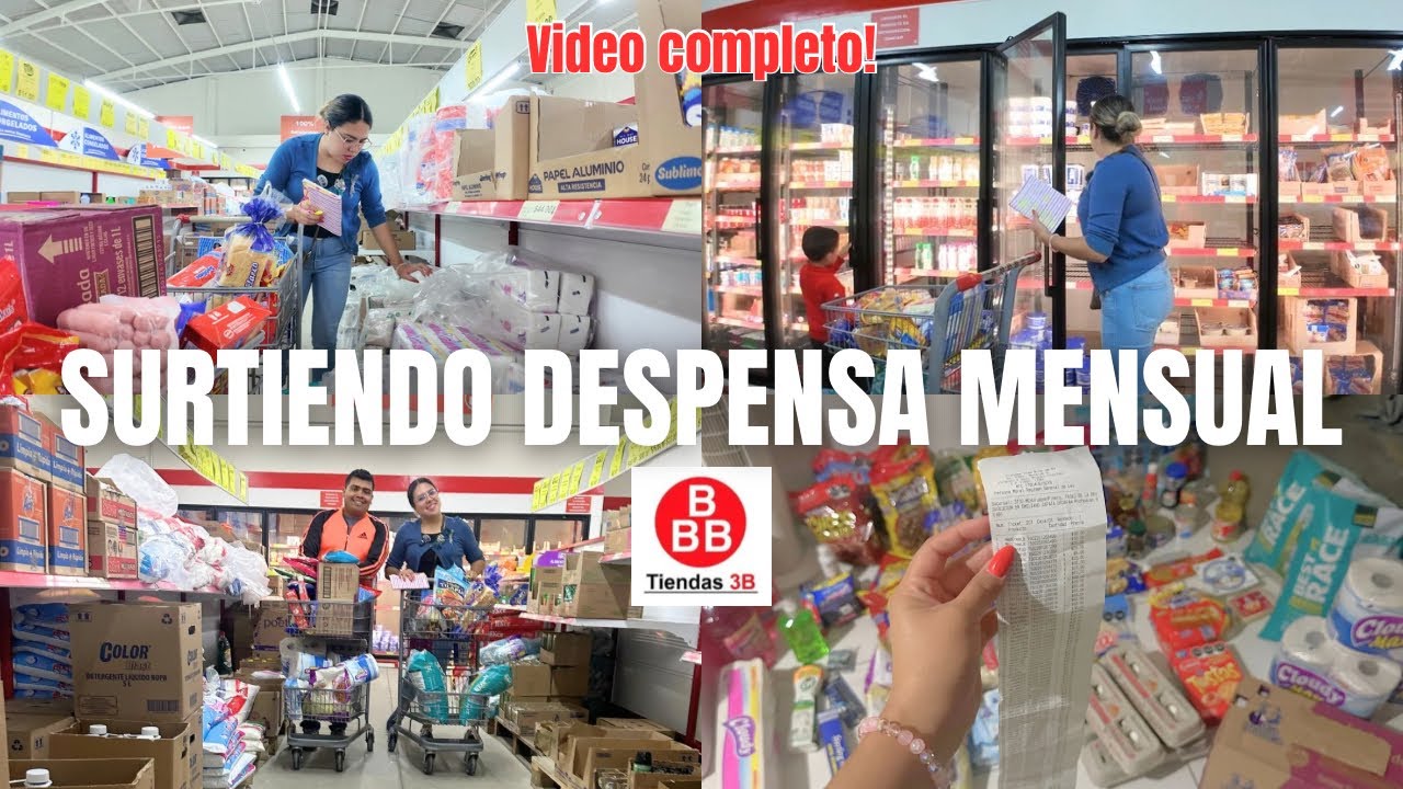 COMPRANDO NUESTRA DESPENSA MENSUAL EN TIENDAS 3B🛒 ¿Cúanto crees que gastamos?😱| Yary Balher