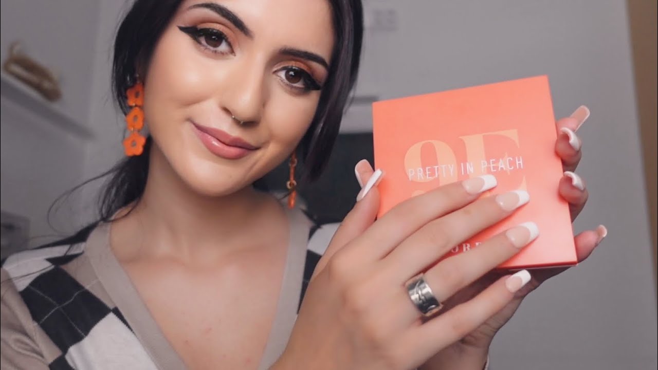 ASMR | BIG SIS DOES YOUR PEACHY MAKEUP 🍑 Whispering & Tapping Makeup Roleplay