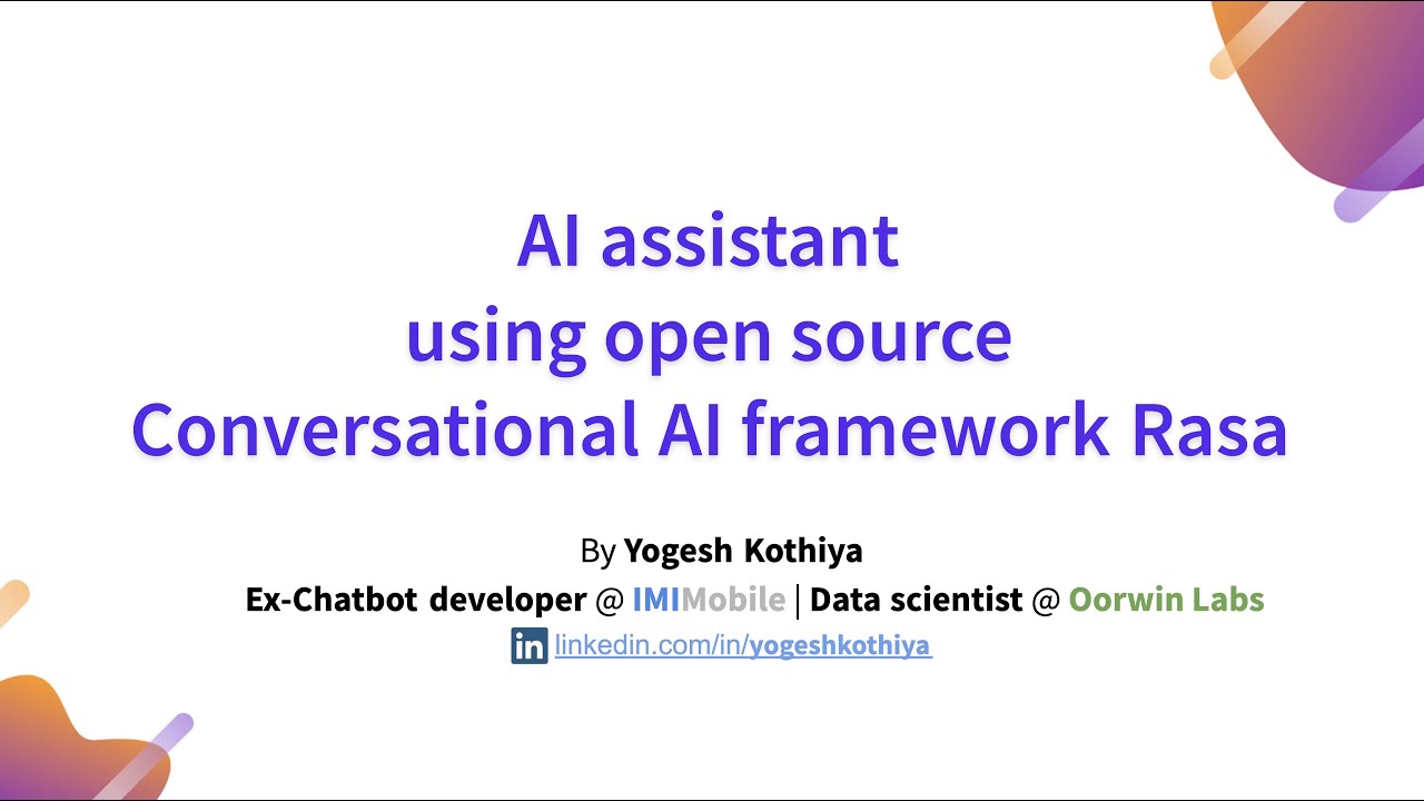 Conversational AI Rasa chatbot tutorial - Rasa Architecture and Setup (Part 4) | Yogesh Kothiya