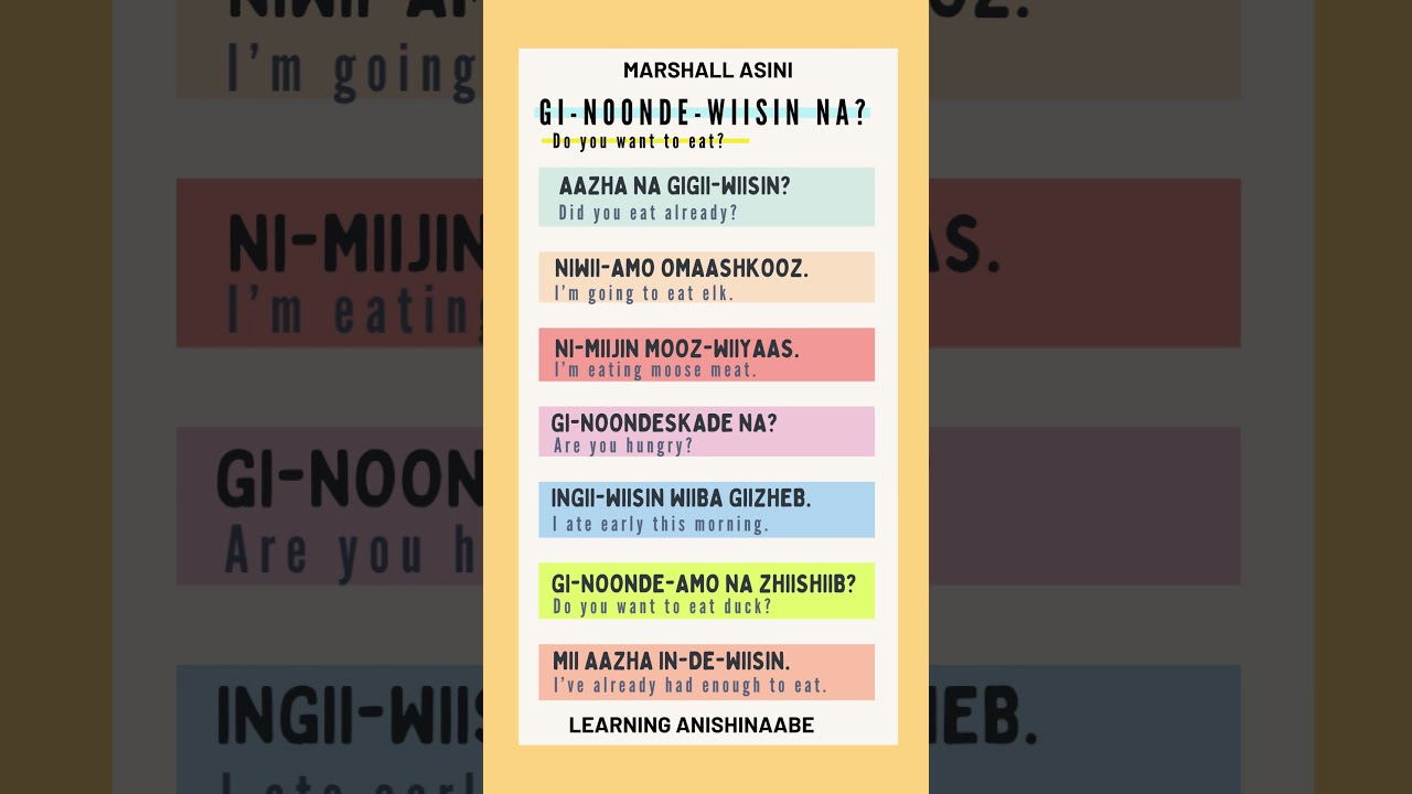 Anishinaabe Language Short Lessons