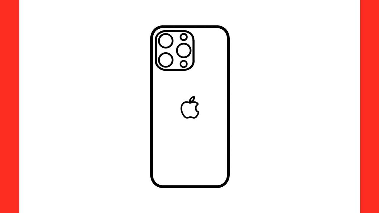 How to draw an IPHONE 15 PRO MAX / drawing iPhone 14 step by step