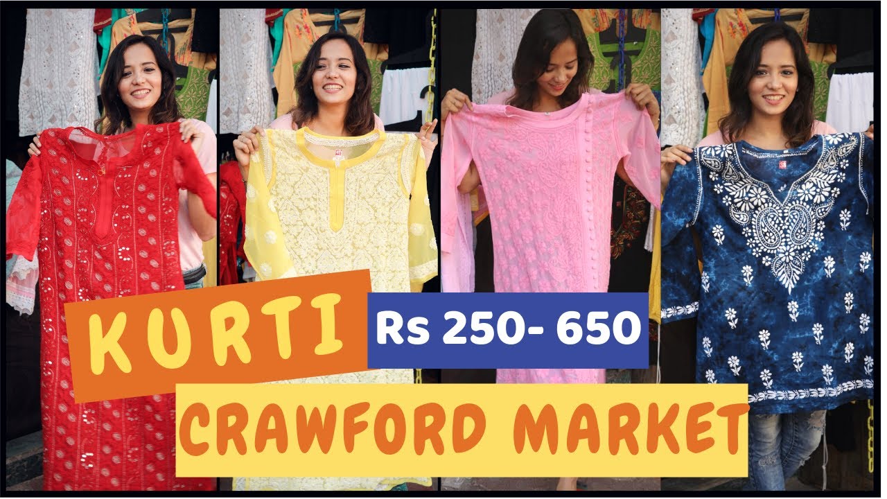 CRAWFORD MARKET - BEST KURTIS (Shops + Street) Designer & College wear