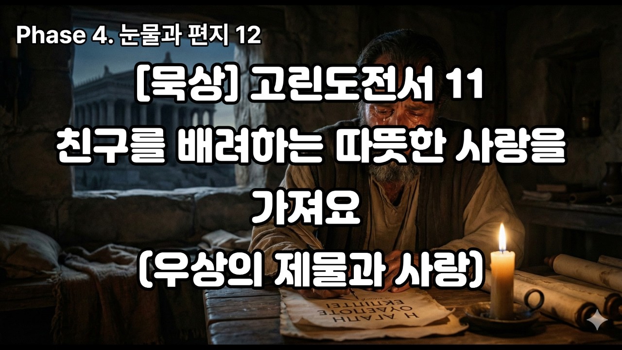 [묵상] 고린도전서 11: 친구를 배려하는 따뜻한 사랑을 가져요 (우상의 제물과 사랑)