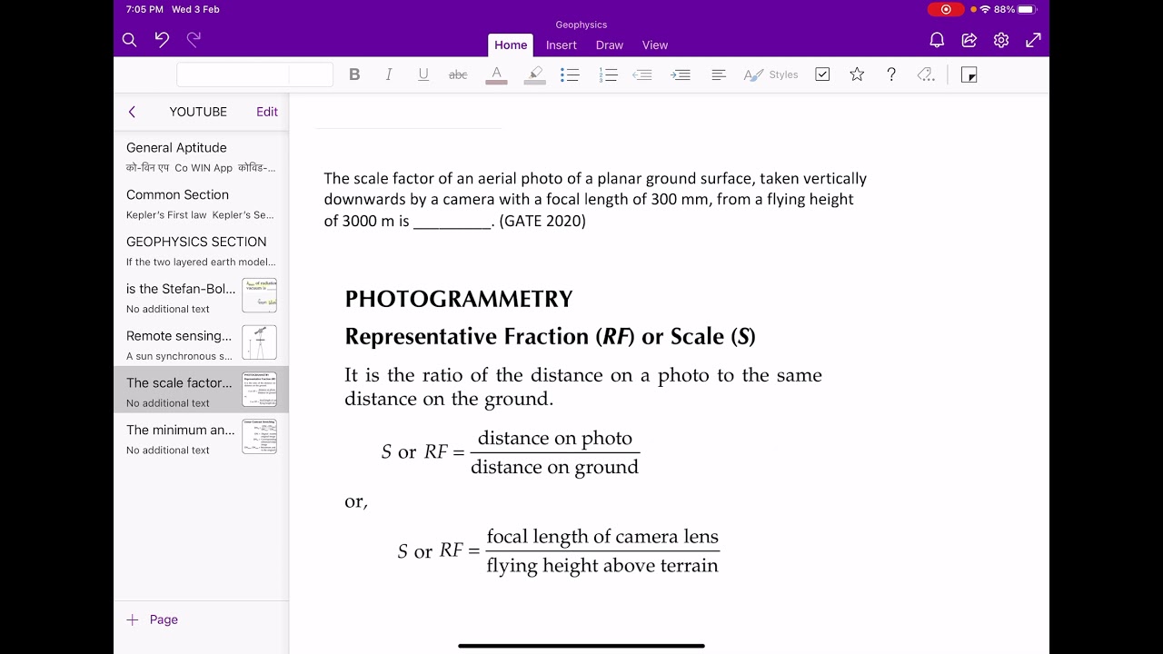 Remote Sensing problem based on photo Scale, DN value and NDVI