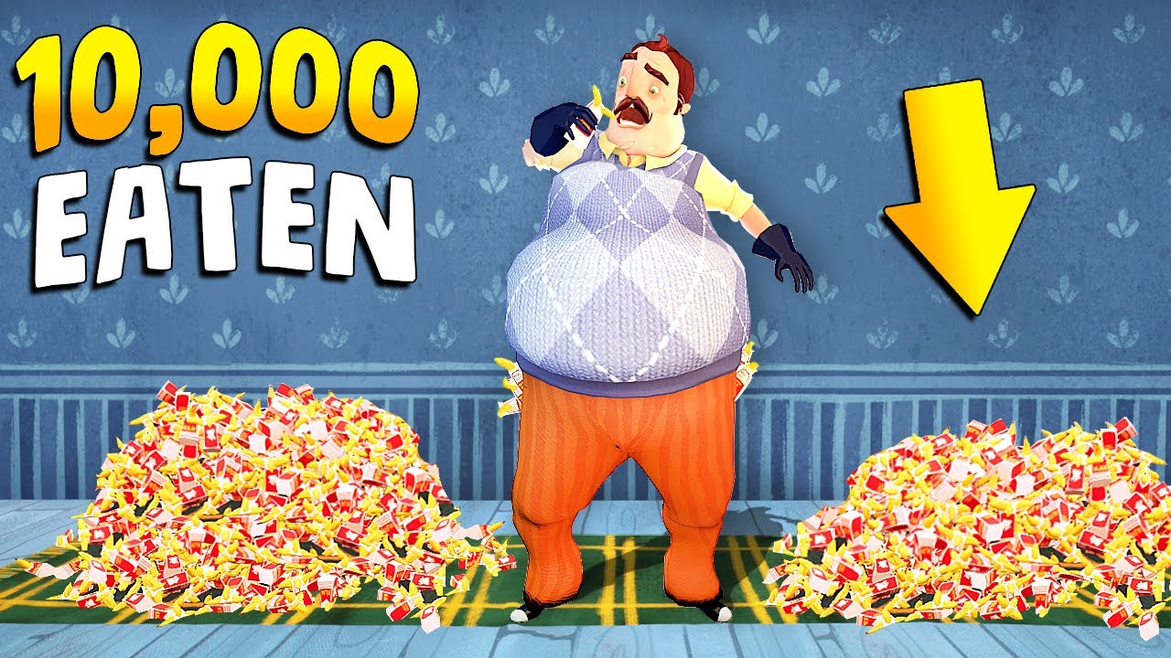 Making The Neighbor EAT 10,000 Milky Bananas!!! | Hello Neighbor Gameplay (Mods)