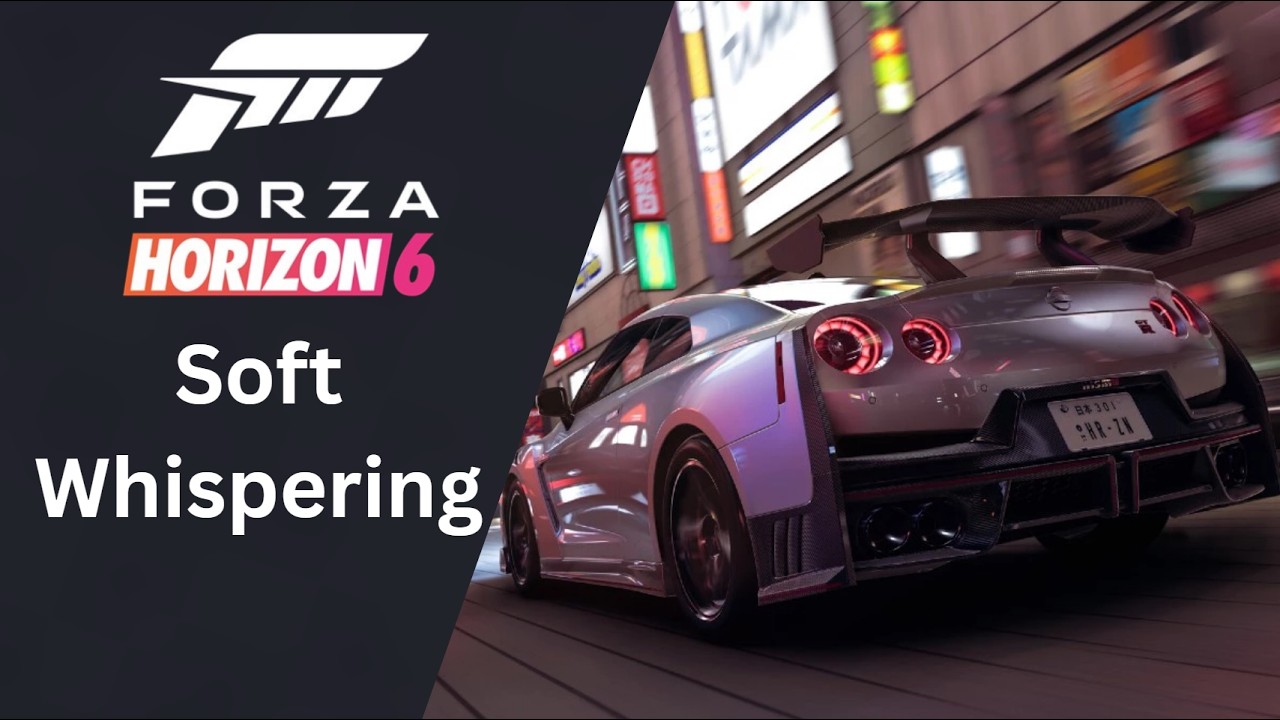asmr exploring japan in forza horizon 6 | soft whispering + driving sounds