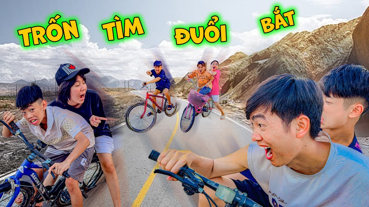 Thái Chuối Thử Thách Trốn Tìm Đuổi Bắt Bằng Xe Đạp Quanh Huyện Theo Cặp