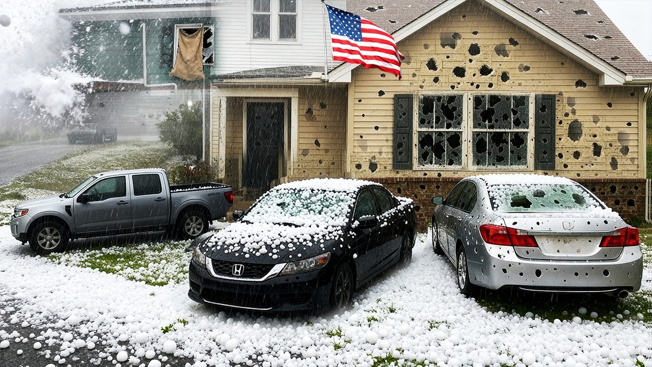 New York, USA! ⛈️ Massive Hailstorm Hits Gowanda, Unleashing Chaos and Damaging Homes & Vehicles