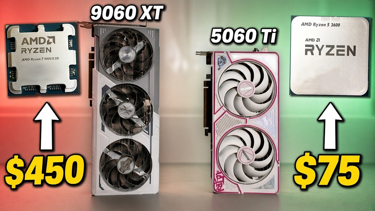Czy Ryzen 5 3600 z 2019 roku da radę z RX 9060 XT i RTX 5060 Ti? (vs 9800X3D)